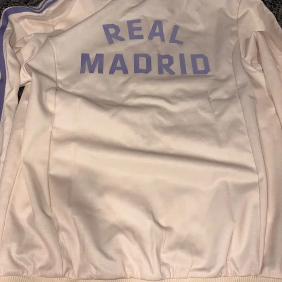 ADIDAS Real Madrid CF OG Track Top Wonder White & Lilac Men’s Jacket Medium - Picture 3 of 3